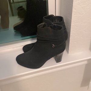 Black suede booties